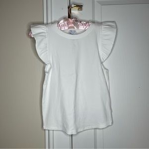 NWT white ruffle shoulder tank